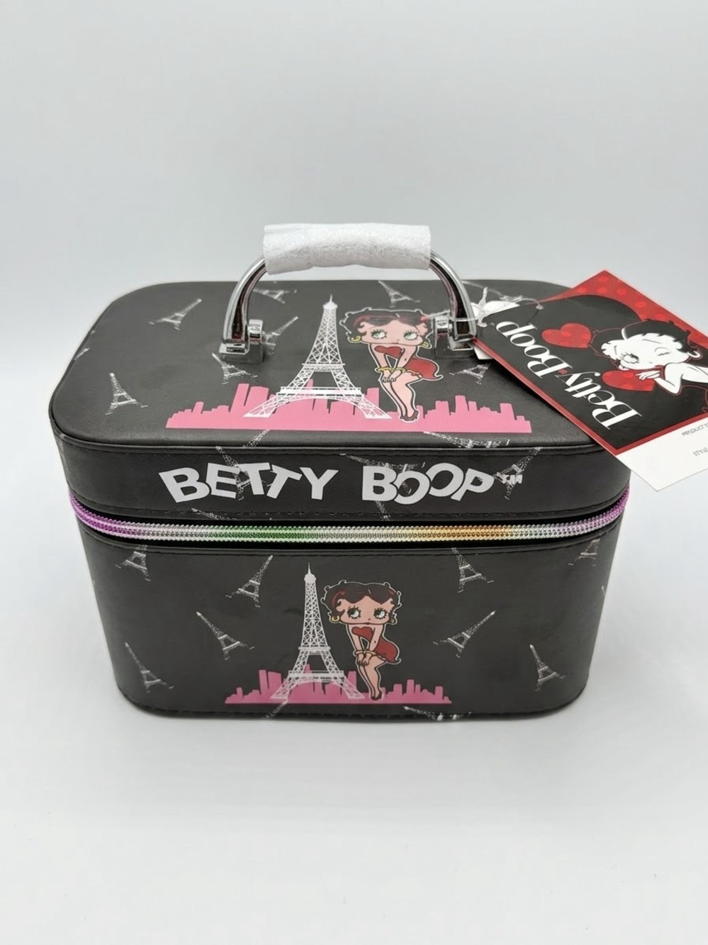 NEW BETTY BOOP Black Cosmetics Case Eiffel Tower NWT